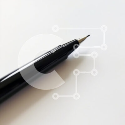 Intra Συλλεκτικό Ξύλινο Παζλ Plywood  4mm - Κοντινό πλάνο ενός μαύρου στυλό στη Λευκή Βίβλο Σε Ξύλινο Κουτί - Διαστάσεις: 10x10 cm – 25 κομμάτια - Image 1