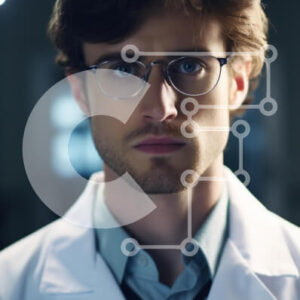 Intra Συλλεκτικό Ξύλινο Παζλ Plywood  4mm - Σοβαρός γιατρός με παλτό εργαστηρίου Σε Ξύλινο Κουτί - Διαστάσεις Puzzle: 10x10 cm – 25 κομμάτια