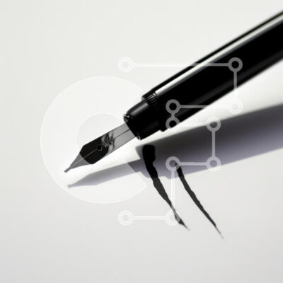 Intra Συλλεκτικό Ξύλινο Παζλ Plywood  4mm - Μαύρο στυλό με σταγονίδια μελανιού Σε Ξύλινο Κουτί - Διαστάσεις: 10x10 cm – 25 κομμάτια - Image 1