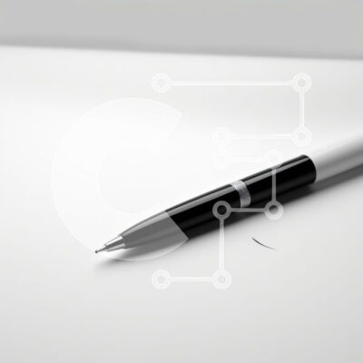 Intra Συλλεκτικό Ξύλινο Παζλ Plywood  4mm - Κομψό ασπρόμαυρο στυλό σε ελάχιστη επιφάνεια Σε Ξύλινο Κουτί - Διαστάσεις: 10x10 cm – 25 κομμάτια - Image 1