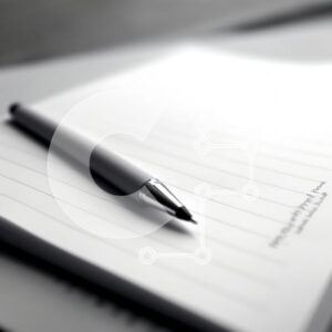 Intra Συλλεκτικό Ξύλινο Παζλ Plywood  4mm - Κοντινό πλάνο στυλό σε χαρτί με επένδυση Σε Ξύλινο Κουτί - Διαστάσεις: 10x10 cm – 25 κομμάτια