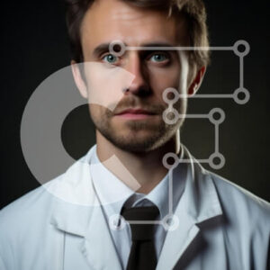 Intra Συλλεκτικό Ξύλινο Παζλ Plywood  4mm - Πορτρέτο ενός επαγγελματία ιατρού Σε Ξύλινο Κουτί - Διαστάσεις Puzzle: 10x10 cm – 25 κομμάτια