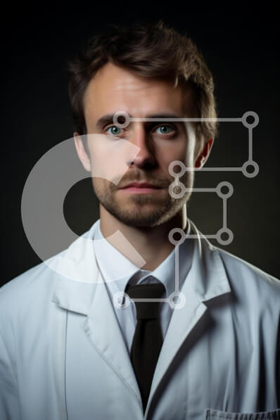 Intra Συλλεκτικό Ξύλινο Παζλ Plywood  4mm - Πορτρέτο ενός επαγγελματία ιατρού Σε Ξύλινο Κουτί - Διαστάσεις Puzzle: 10x10 cm – 25 κομμάτια