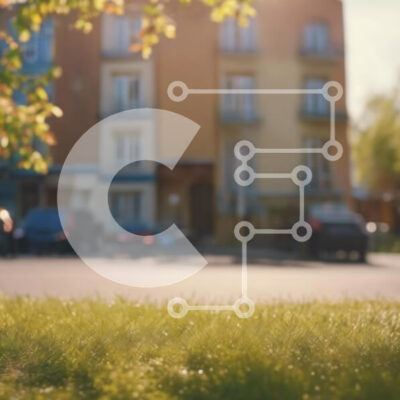 Intra Συλλεκτικό Ξύλινο Παζλ Plywood  4mm - Γαλήνια προαστιακή σκηνή με οικιστικό κτίριο Σε Ξύλινο Κουτί - Διαστάσεις Puzzle: 10x10 cm – 25 κομμάτια - Image 1