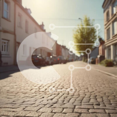 Intra Συλλεκτικό Ξύλινο Παζλ Plywood  4mm - Καλαίσθητο λιθόστρωτο δρόμο σε μια ήσυχη γειτονιά Σε Ξύλινο Κουτί - Διαστάσεις Puzzle: 10x10 cm – 25 κομμάτια - Image 1