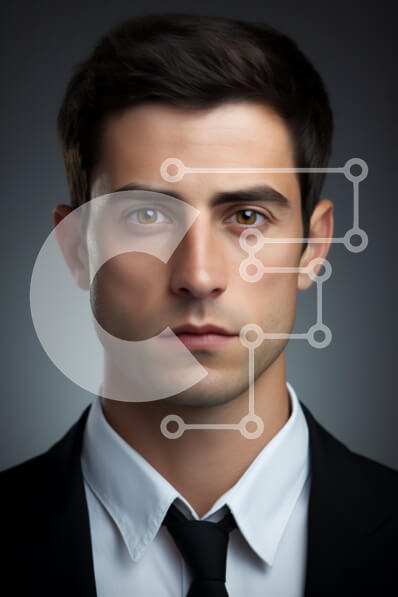 Intra Συλλεκτικό Ξύλινο Παζλ Plywood  4mm - Επίσημο πορτρέτο ενός αρσενικού μοντέλου με κοστούμι Σε Ξύλινο Κουτί - Διαστάσεις Puzzle: 10x10 cm – 25 κομμάτια