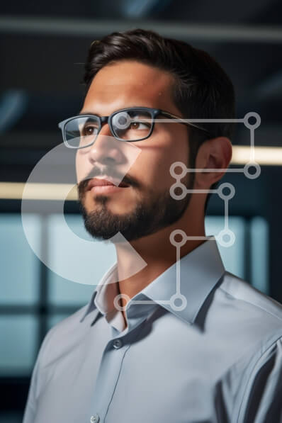 Intra Συλλεκτικό Ξύλινο Παζλ Plywood  4mm - Νέος επαγγελματίας με αυτοπεποίθηση σε εσωτερικούς χώρους Σε Ξύλινο Κουτί - Διαστάσεις Puzzle: 10x10 cm – 25 κομμάτια