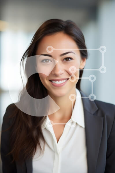 Intra Συλλεκτικό Ξύλινο Παζλ Plywood  4mm - Επαγγελματίας γυναίκα που χαμογελά στο γραφείο Σε Ξύλινο Κουτί - Διαστάσεις Puzzle: 10x10 cm – 25 κομμάτια