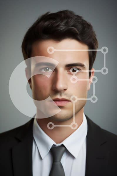 Intra Συλλεκτικό Ξύλινο Παζλ Plywood  4mm - Επαγγελματικό πορτρέτο ενός νεαρού άνδρα Σε Ξύλινο Κουτί - Διαστάσεις Puzzle: 10x10 cm – 25 κομμάτια