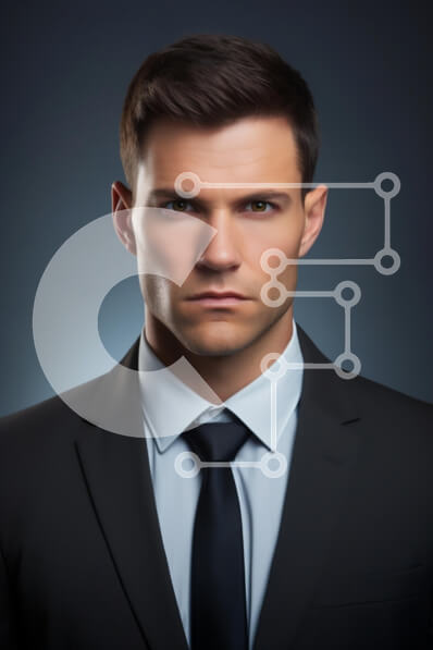 Intra Συλλεκτικό Ξύλινο Παζλ Plywood  4mm - Πορτρέτο με αυτοπεποίθηση επιχειρηματία Σε Ξύλινο Κουτί - Διαστάσεις Puzzle: 10x10 cm – 25 κομμάτια