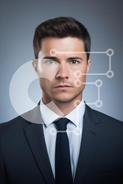 Intra Συλλεκτικό Ξύλινο Παζλ Plywood  4mm - Επαγγελματικό πορτρέτο ενός νεαρού άνδρα Σε Ξύλινο Κουτί - Διαστάσεις Puzzle: 10x10 cm – 25 κομμάτια