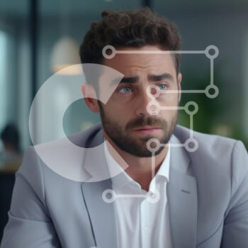 Intra Συλλεκτικό Ξύλινο Παζλ Plywood  4mm - Στοχαστικός επιχειρηματίας σε ένα μοντέρνο περιβάλλον γραφείου Σε Ξύλινο Κουτί - Διαστάσεις Puzzle: 10x10 cm – 25 κομμάτια - Image 1