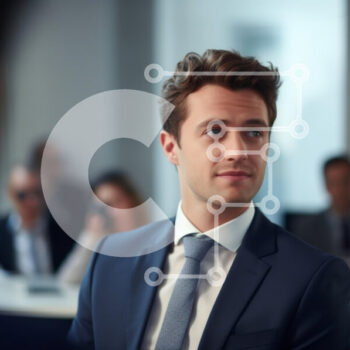 Intra Συλλεκτικό Ξύλινο Παζλ Plywood  4mm - Νεαρός άνδρας στην αίθουσα συνεδριάσεων κατά τη διάρκεια της επαγγελματικής συνάντησης Σε Ξύλινο Κουτί - Διαστάσεις Puzzle: 10x10 cm – 25 κομμάτια - Image 1