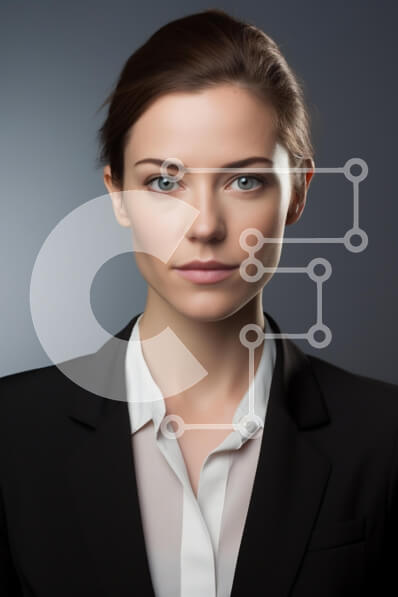 Intra Συλλεκτικό Ξύλινο Παζλ Plywood  4mm - Επαγγελματικό πορτρέτο μιας νεαρής γυναίκας Σε Ξύλινο Κουτί - Διαστάσεις Puzzle: 10x10 cm – 25 κομμάτια