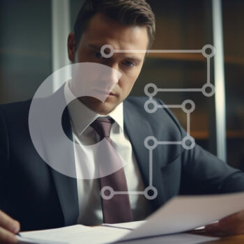 Intra Συλλεκτικό Ξύλινο Παζλ Plywood  4mm - Νέος επιχειρηματίας που εξετάζει έγγραφα στο γραφείο Σε Ξύλινο Κουτί - Διαστάσεις Puzzle: 10x10 cm – 25 κομμάτια - Image 1