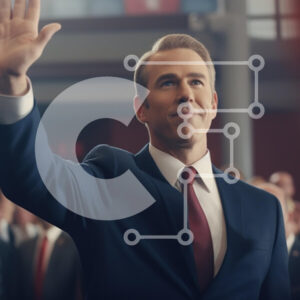 Intra Συλλεκτικό Ξύλινο Παζλ Plywood  4mm - Άνδρας χαιρετισμός κοινού σε επίσημο περιβάλλον Σε Ξύλινο Κουτί - Διαστάσεις Puzzle: 10x10 cm – 25 κομμάτια