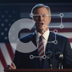 Intra Συλλεκτικό Ξύλινο Παζλ Plywood  4mm - Πολιτική ομιλία με αμερικανική σημαία Σε Ξύλινο Κουτί - Διαστάσεις Puzzle: 10x10 cm – 25 κομμάτια