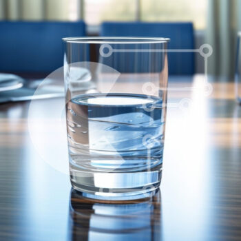 Intra Συλλεκτικό Ξύλινο Παζλ Plywood  4mm - Ποτήρι νερό σε ένα τραπέζι φαγητού Σε Ξύλινο Κουτί - Διαστάσεις Puzzle: 10x10 cm – 25 κομμάτια - Image 1