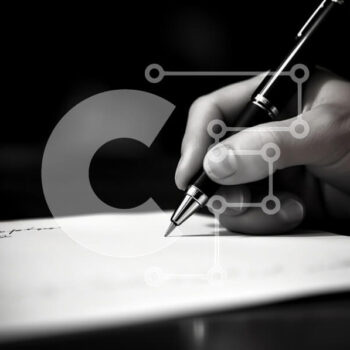 Intra Συλλεκτικό Ξύλινο Παζλ Plywood  4mm - Κοντινό πλάνο του χεριού γραφής με στυλό Σε Ξύλινο Κουτί - Διαστάσεις Puzzle: 10x10 cm – 25 κομμάτια - Image 1