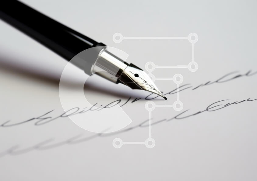 Intra Συλλεκτικό Ξύλινο Παζλ Plywood  4mm - Κοντινό πλάνο στυλό και καμπύλη γραφή Σε Ξύλινο Κουτί - Διαστάσεις: 10x10 cm – 25 κομμάτια