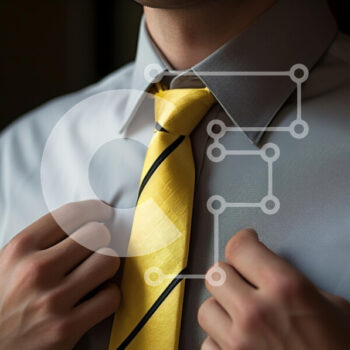 Intra Συλλεκτικό Ξύλινο Παζλ Plywood  4mm - Ρύθμιση κίτρινης γραβάτας Σε Ξύλινο Κουτί - Διαστάσεις Puzzle: 10x10 cm – 25 κομμάτια - Image 1