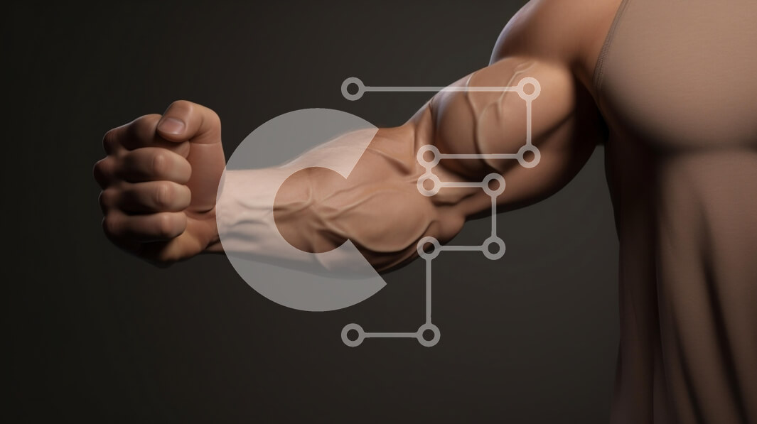 Intra Συλλεκτικό Ξύλινο Παζλ Plywood  4mm - Μυϊκό χέρι που λυγίζει μια γροθιά Σε Ξύλινο Κουτί - Διαστάσεις Puzzle: 10x10 cm – 25 κομμάτια