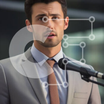 Intra Συλλεκτικό Ξύλινο Παζλ Plywood  4mm - Νέος επαγγελματίας που μιλάει σε ένα βήμα Σε Ξύλινο Κουτί - Διαστάσεις Puzzle: 10x10 cm – 25 κομμάτια - Image 1