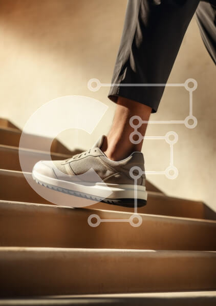 Intra Συλλεκτικό Ξύλινο Παζλ Plywood  4mm - Κομψό casual παπούτσι στη σκάλα Σε Ξύλινο Κουτί - Διαστάσεις Puzzle: 10x10 cm – 25 κομμάτια