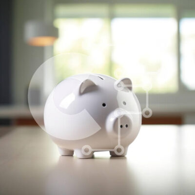 Intra Συλλεκτικό Ξύλινο Παζλ Plywood  4mm - Λευκός κουμπαράς σε ξύλινο τραπέζι Σε Ξύλινο Κουτί - Διαστάσεις: 10x10 cm – 25 κομμάτια - Image 1