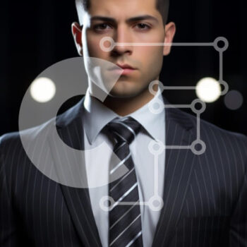 Intra Συλλεκτικό Ξύλινο Παζλ Plywood  4mm - Νέος επιχειρηματίας με αυτοπεποίθηση με επίσημη ενδυμασία Σε Ξύλινο Κουτί - Διαστάσεις Puzzle: 10x10 cm – 25 κομμάτια - Image 1