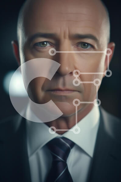 Intra Συλλεκτικό Ξύλινο Παζλ Plywood  4mm - Επαγγελματικό πορτρέτο ενός σοβαρού άνδρα Σε Ξύλινο Κουτί - Διαστάσεις Puzzle: 10x10 cm – 25 κομμάτια