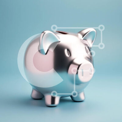 Intra Συλλεκτικό Ξύλινο Παζλ Plywood  4mm - Γυαλιστερός μεταλλικός κουμπαράς σε μπλε φόντο Σε Ξύλινο Κουτί - Διαστάσεις: 10x10 cm – 25 κομμάτια - Image 1