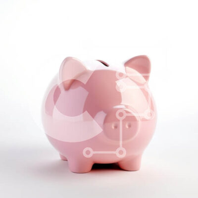 Intra Συλλεκτικό Ξύλινο Παζλ Plywood 4mm - Γυαλιστερό ροζ κουμπαράς σε λευκό φόντο Σε Ξύλινο Κουτί - Διαστάσεις: 10x10 cm – 25 κομμάτια - Image 1