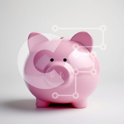 Intra Συλλεκτικό Ξύλινο Παζλ Plywood  4mm - Ροζ κουμπαράς σε άσπρο φόντο Σε Ξύλινο Κουτί - Διαστάσεις: 10x10 cm – 25 κομμάτια - Image 1