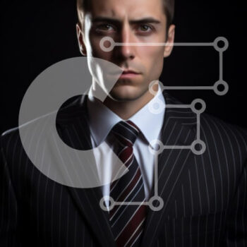 Intra Συλλεκτικό Ξύλινο Παζλ Plywood  4mm - Νέος επιχειρηματίας με αυτοπεποίθηση με ριγέ κοστούμι Σε Ξύλινο Κουτί - Διαστάσεις Puzzle: 10x10 cm – 25 κομμάτια - Image 1