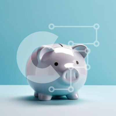 Intra Συλλεκτικό Ξύλινο Παζλ Plywood 4mm - Γυαλιστερός κουμπαράς σε μπλε φόντο Σε Ξύλινο Κουτί - Διαστάσεις: 10x10 cm – 25 κομμάτια - Image 1