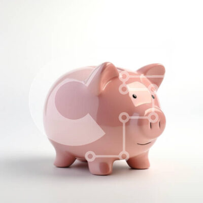 Intra Συλλεκτικό Ξύλινο Παζλ Plywood  4mm - Ροζ κουμπαράς σε άσπρο φόντο Σε Ξύλινο Κουτί - Διαστάσεις: 10x10 cm – 25 κομμάτια - Image 1