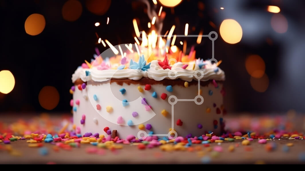 Intra Συλλεκτικό Ξύλινο Παζλ Plywood  4mm - Εορταστική τούρτα γενεθλίων με βεγγαλικά και πολύχρωμα πασπάλισμα Σε Ξύλινο Κουτί - Διαστάσεις: 10x10 cm – 25 κομμάτια