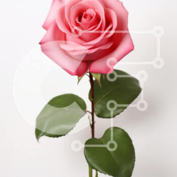 Intra Συλλεκτικό Ξύλινο Παζλ Plywood  4mm - Ροζ τριαντάφυλλο σε άσπρο φόντο Σε Ξύλινο Κουτί - Διαστάσεις Puzzle: 10x10 cm – 25 κομμάτια - Image 1