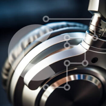 Intra Συλλεκτικό Ξύλινο Παζλ Plywood  4mm - Κοντινό πλάνο μοντέρνων ακουστικών με μεταλλικό φινίρισμα Σε Ξύλινο Κουτί - Διαστάσεις Puzzle: 10x10 cm – 25 κομμάτια - Image 1