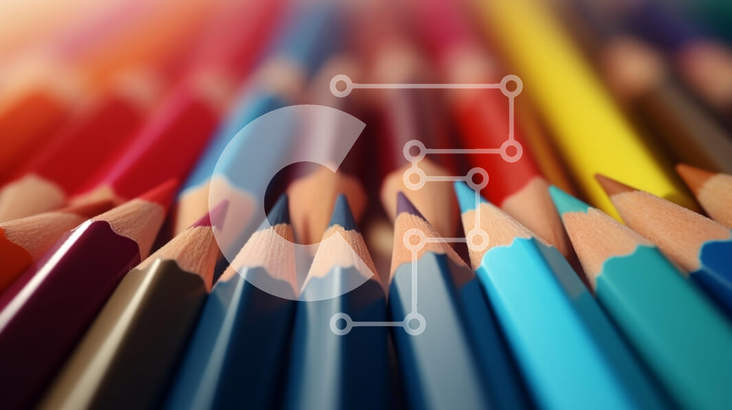 Intra Συλλεκτικό Ξύλινο Παζλ Plywood  4mm - Κοντινό πλάνο με χρωματιστά μολύβια σε κλίση Σε Ξύλινο Κουτί - Διαστάσεις Puzzle: 10x10 cm – 25 κομμάτια