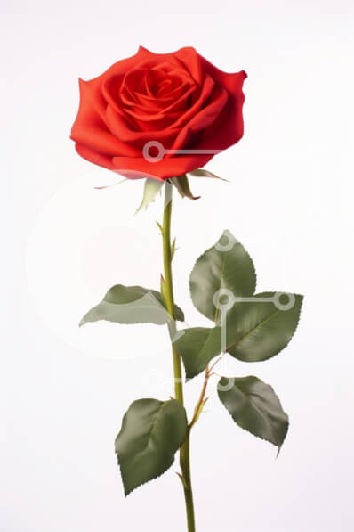 Intra Συλλεκτικό Ξύλινο Παζλ Plywood  4mm - Μονό κόκκινο τριαντάφυλλο με πράσινα φύλλα Σε Ξύλινο Κουτί - Διαστάσεις Puzzle: 10x10 cm – 25 κομμάτια