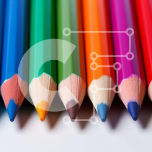 Intra Συλλεκτικό Ξύλινο Παζλ Plywood  4mm - Ζωντανά χρωματιστά μολύβια σε μια σειρά Σε Ξύλινο Κουτί - Διαστάσεις Puzzle: 10x10 cm – 25 κομμάτια