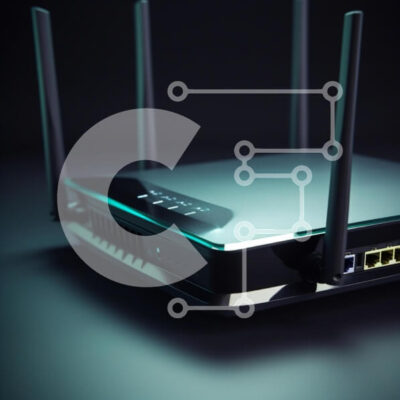 Intra Συλλεκτικό Ξύλινο Παζλ Plywood  4mm - Σύγχρονος ασύρματος δρομολογητής σε σκοτεινή επιφάνεια Σε Ξύλινο Κουτί - Διαστάσεις Puzzle: 10x10 cm – 25 κομμάτια - Image 1