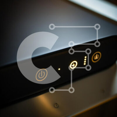 Intra Συλλεκτικό Ξύλινο Παζλ Plywood  4mm - Κοντινό πλάνο ενός σύγχρονου πίνακα ελέγχου ηλεκτρονικής συσκευής Σε Ξύλινο Κουτί - Διαστάσεις Puzzle: 10x10 cm – 25 κομμάτια - Image 1