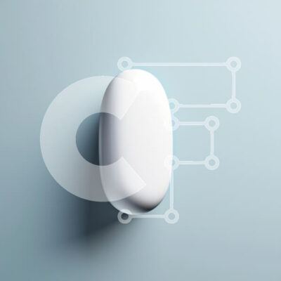 Intra Συλλεκτικό Ξύλινο Παζλ Plywood 4mm - Μινιμαλιστικό λευκό αντικείμενο σε μπλε φόντο Σε Ξύλινο Κουτί - Διαστάσεις: 10x10 cm – 25 κομμάτια - Image 1