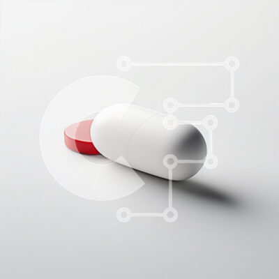 Intra Συλλεκτικό Ξύλινο Παζλ Plywood  4mm - Λευκή κάψουλα και κόκκινο δισκίο σε ελάχιστη επιφάνεια Σε Ξύλινο Κουτί - Διαστάσεις Puzzle: 10x10 cm – 25 κομμάτια - Image 1