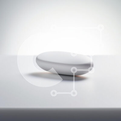 Intra Συλλεκτικό Ξύλινο Παζλ Plywood 4mm - Μινιμαλιστικό λευκό οβάλ αντικείμενο σε λεία επιφάνεια Σε Ξύλινο Κουτί - Διαστάσεις: 10x10 cm – 25 κομμάτια - Image 1