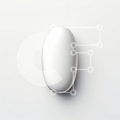 Intra Συλλεκτικό Ξύλινο Παζλ Plywood 4mm - Γυαλιστερό λευκό οβάλ αντικείμενο σε γκρίζα επιφάνεια Σε Ξύλινο Κουτί - Διαστάσεις: 10x10 cm – 25 κομμάτια - Image 1