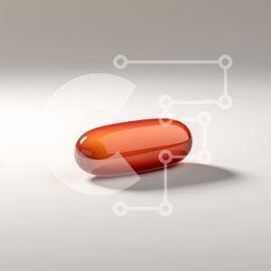 Intra Συλλεκτικό Ξύλινο Παζλ Plywood  4mm - Επιμήκης πορτοκαλί κάψουλα σε ουδέτερη επιφάνεια Σε Ξύλινο Κουτί - Διαστάσεις: 10x10 cm – 25 κομμάτια